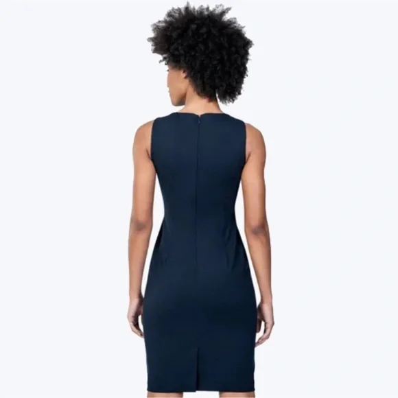 Ministry of Supply Women's Kinetic 4-Way Stretch Sheath Dress Navy Blue Size 0 - Picture 5 of 11